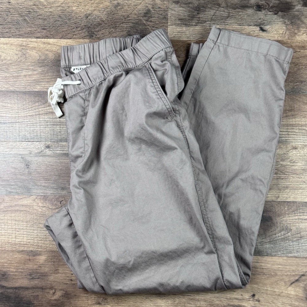 Pact Organic Cotton Gray Drawstring Elastic Waist Pants Women Size L